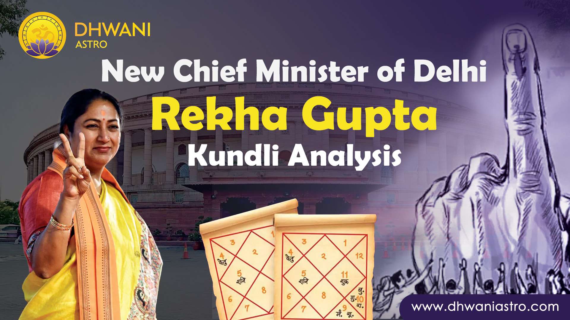 New Chief Minister of Delhi Rekha Gupta Kundli Analysis